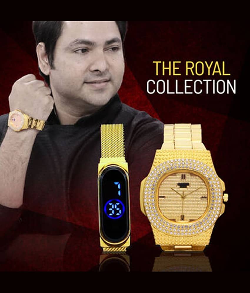 Fadiso Fashion Gold Metal Analog Men's Watch