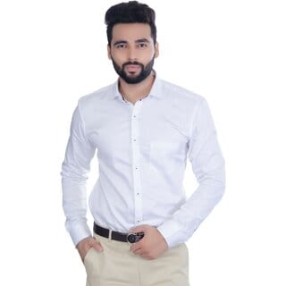 Baleshwar Men White Solid Formal Shirt (Pack of 2 )