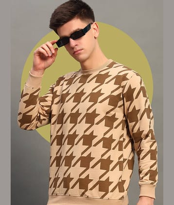 THE CASUALS Cotton Blend Round Neck Men's Sweatshirt - Beige ( Pack of 1 )