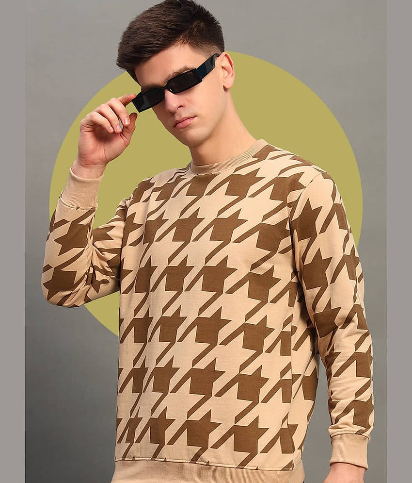 THE CASUALS Cotton Blend Round Neck Men's Sweatshirt - Beige ( Pack of 1 )