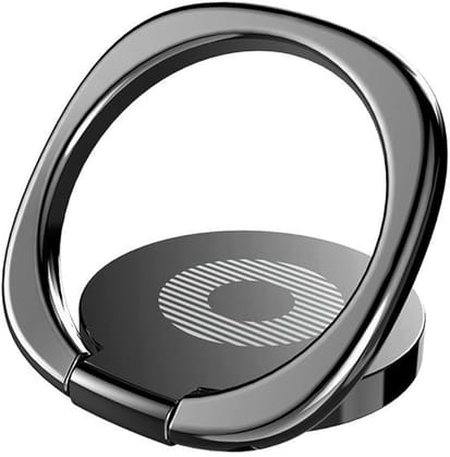 Baseus Original Finger Ring Cum Stand For All Mobile Phones And Tablets (Black) SUMQ-01