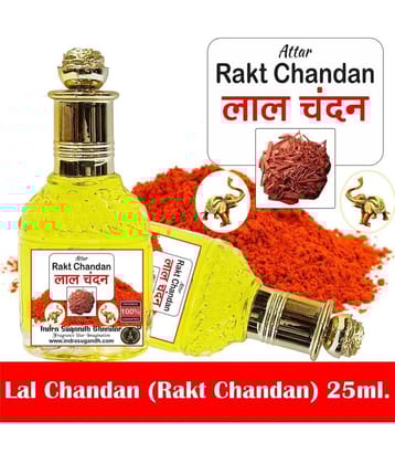 INDRA SUGANDH BHANDAR - Lal Chandan Real & Pure Rakta Sandalwood Red Long Lasting Fragrance Attar For Men & Women 25ml Pack Of 1 - 50ml