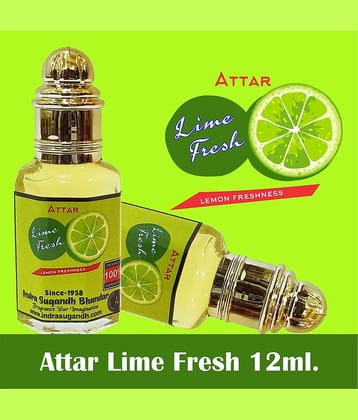 INDRA SUGANDH BHANDAR Attar For Men|Women Lime Fresh Citric like fresh Long Lasting Fragrance 12ml Rollon Pack