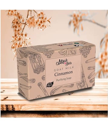 Mirah Belle - Organic Goat Milk, Cinnamon Purifying Soap Bar 125gm - For Oily & Infection Prone Skin- Handmade Soap