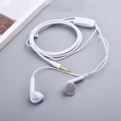Exelent Wired Earphones with 3.5mm Audio Jack, White in-Ear Headphones with Volume Control and Microphone, Universal Compatibility