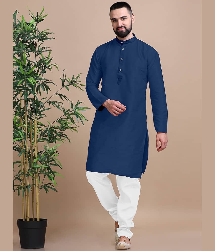 Fashionfricks Orange Cotton Blend Men's Regular Kurta ( Pack of 1 )