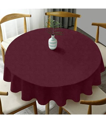 Oasis Hometex Solid Cotton 6 Seater Round Table Cover ( 152 x 152 ) cm Pack of 1 Maroon