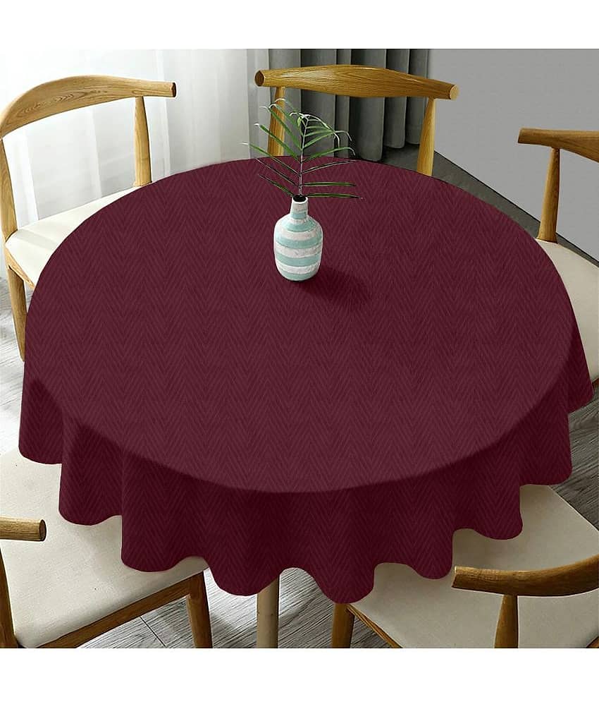 Oasis Hometex Solid Cotton 6 Seater Round Table Cover ( 152 x 152 ) cm Pack of 1 Maroon