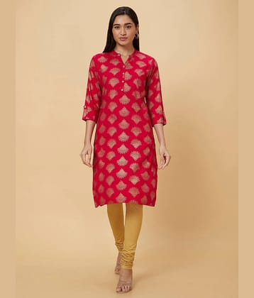 Globus - Pink Viscose Women's Straight Kurti ( Pack of 1 )