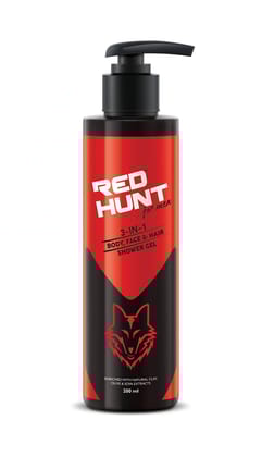 RED HUNT 3-In-1-Shower Gel, Red, 200 ml