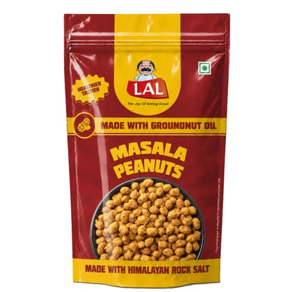 Lal Masala Peanuts Made with Groundnut Oil & Himalayan Rock Salt Guilt-Free Snack - 150g Lal Masala Peanuts Made with Groundnut Oil & Himalayan Rock Salt Guilt-Free Snack - 150g
