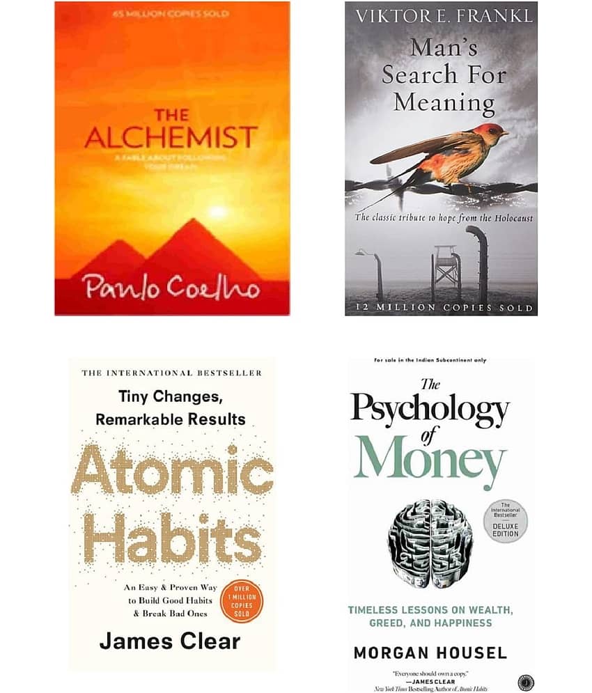 ( combo Of 4 Books ) The Alchemist & Mans Search For Meaning& Atomic Habits & The Psychology of Money - Paperback -2023 English
