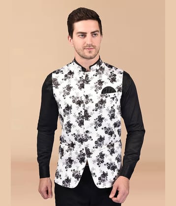 PRINTCULTR Black Cotton Blend Men's Nehru Jacket ( Pack of 1 )