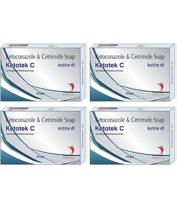 Meditek Ketotek C Antidandruff Soap 75Gms. Each - Antibacterial Soap for Normal Skin ( Pack of 4 )