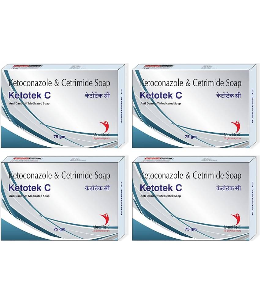 Meditek Ketotek C Antidandruff Soap 75Gms. Each - Antibacterial Soap for Normal Skin ( Pack of 4 )