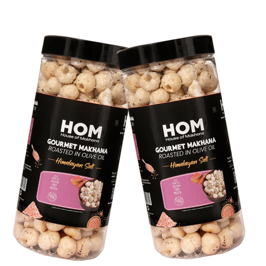 GOURMET MAKHANA Roasted in Olive Oil | Flavors Himalayan Salt | Combo Of 2, 65g Each. - 130 gm