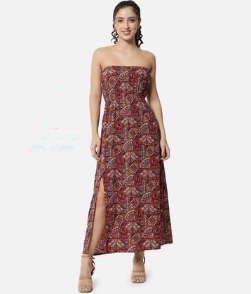 ALL WAYS YOU Crepe Printed Midi Women's A-line Dress - Multi Color ( Pack of 1 )