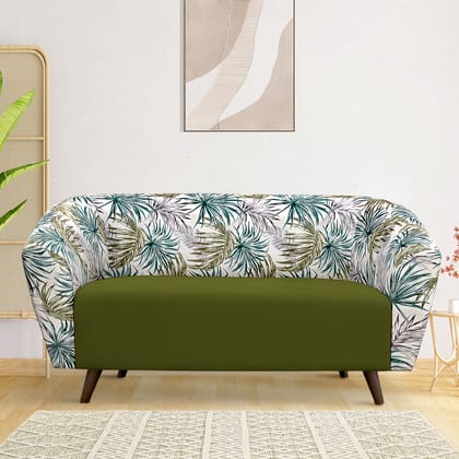 Meadow Kale Green Palm Loveseat