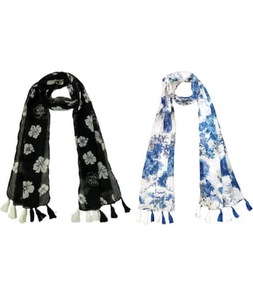stolevilla Multi Printed Poly Cotton Yarn Stoles ( Pack of 2 )