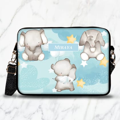 Lil Forest Friends Kids Laptop Bag-Elephant's Parade Blue / 15.5"