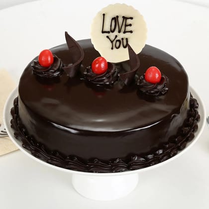 Love You Valentine Truffle Cake Half Kg Eggless