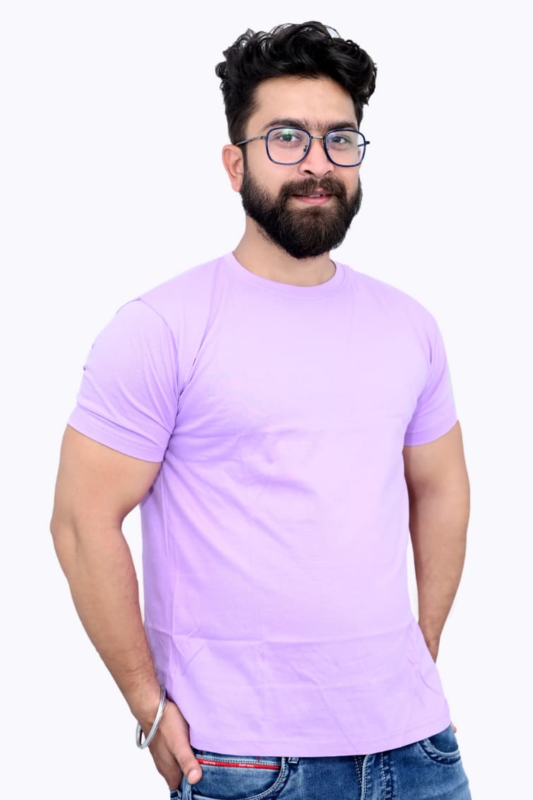 Ultra Soft Solid T-Shirt, Lavender (Size - L)