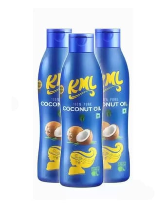 KML 100% Pure Coconut Hair Oil (250 ml), Pack Of 3