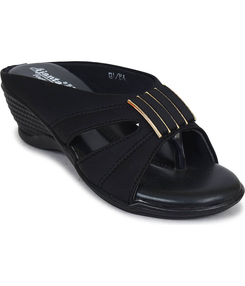 Ajanta Black Women's Slip On Heels