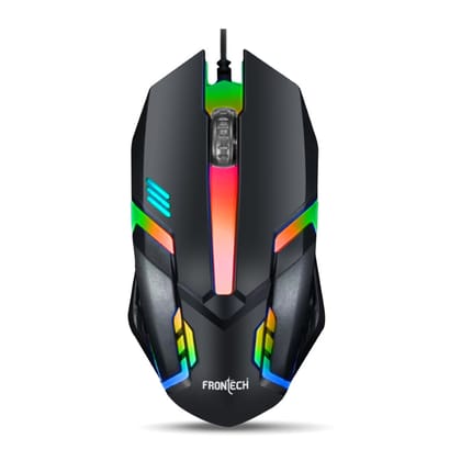 Wired USB Optical Mouse | RGB Light | 1200 DPI | Compact Grip | Plug & Play (MS-0070)