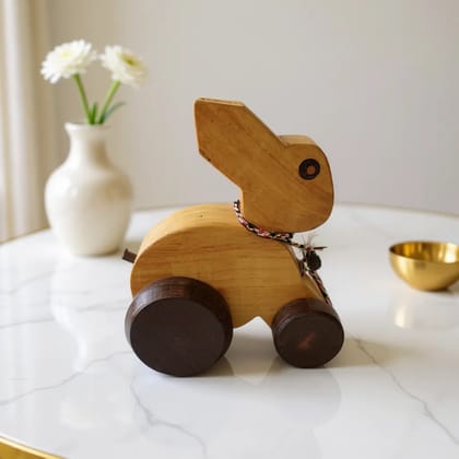 Handmade Wooden Rabbit Toy|Brown