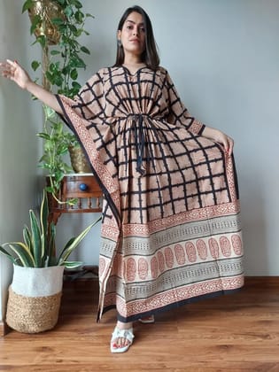 Hand Block printed KAFTAN 100% Pure cotton