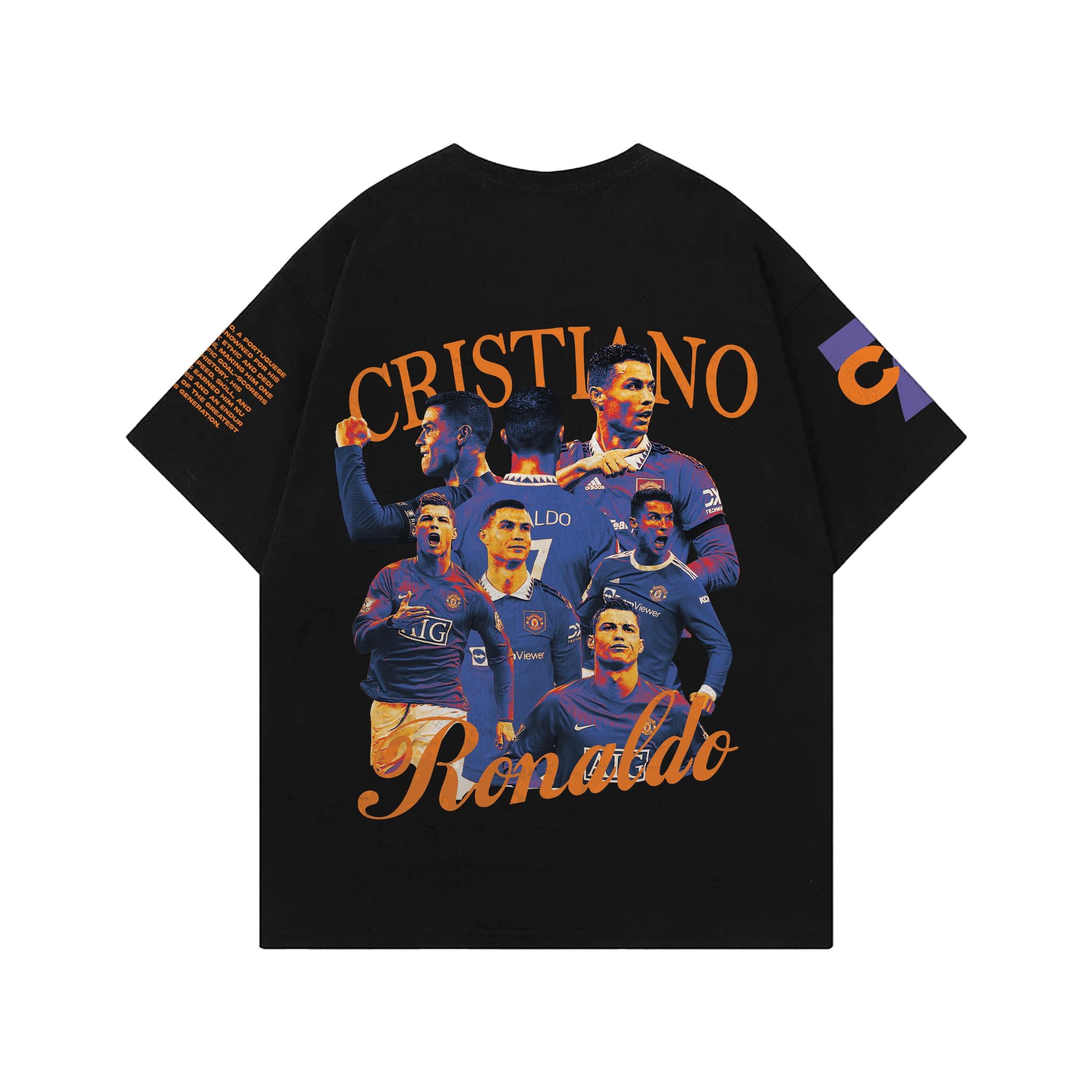 Cristiano Ronaldo 7 Designed Oversized T-shirt-XS / Black