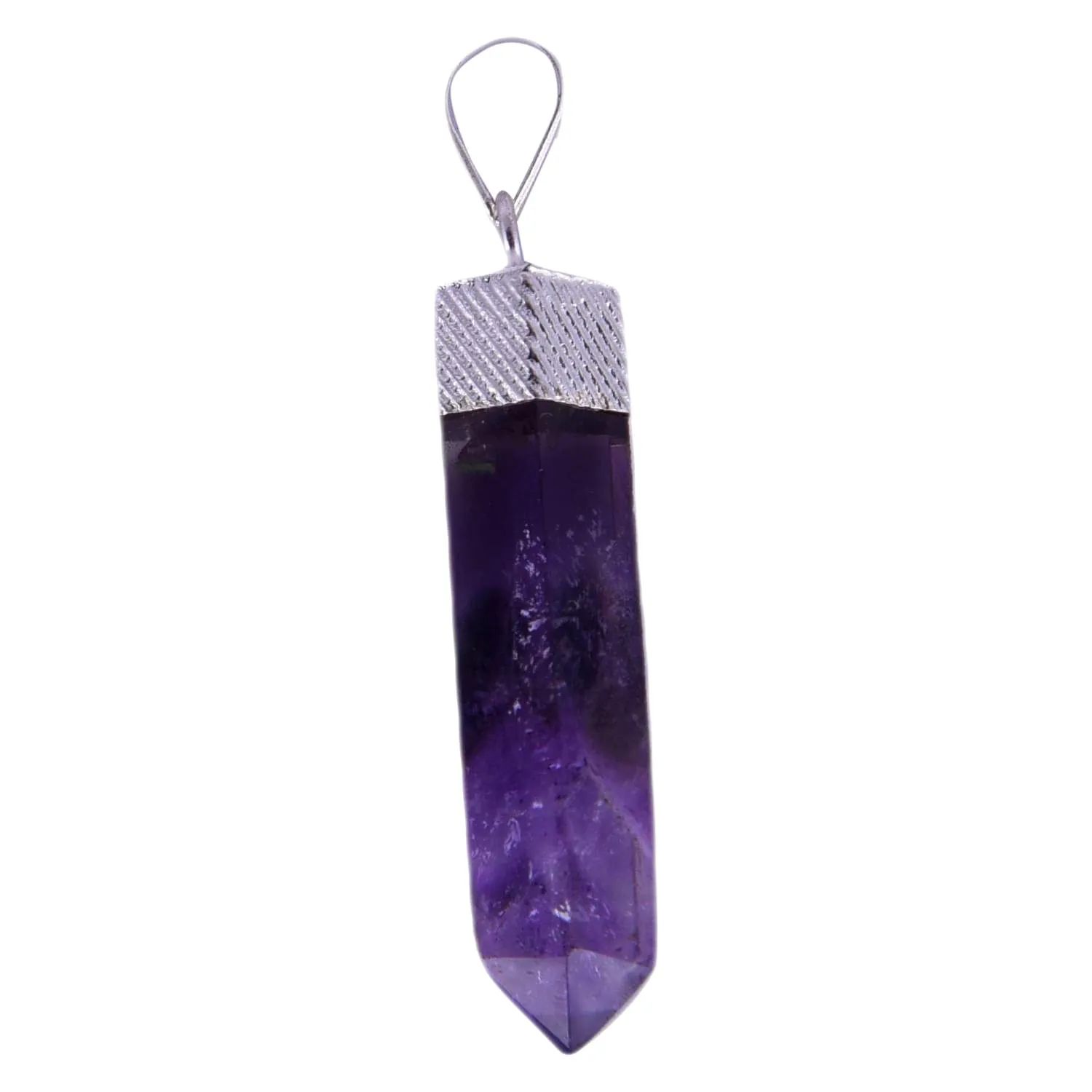 Amethyst Pencil Pendant for Reiki Healing and Crystal Healing,Traditional Astrological Pendant for Women and Mens | Lucky Charm Positive Vibes Energy | Necklace,Pendant,Gifts(KI_45)  by Krishna Impex