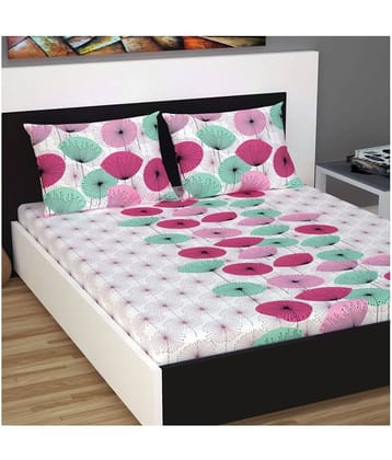 DIVINE CASA Cotton King Bedsheet ( Pink )