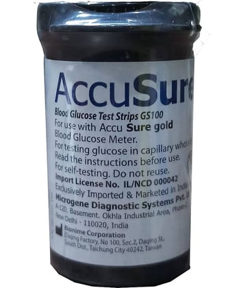 ACCUSURE Gold 25 Test Strips Pack Only(Pack of 1X50)