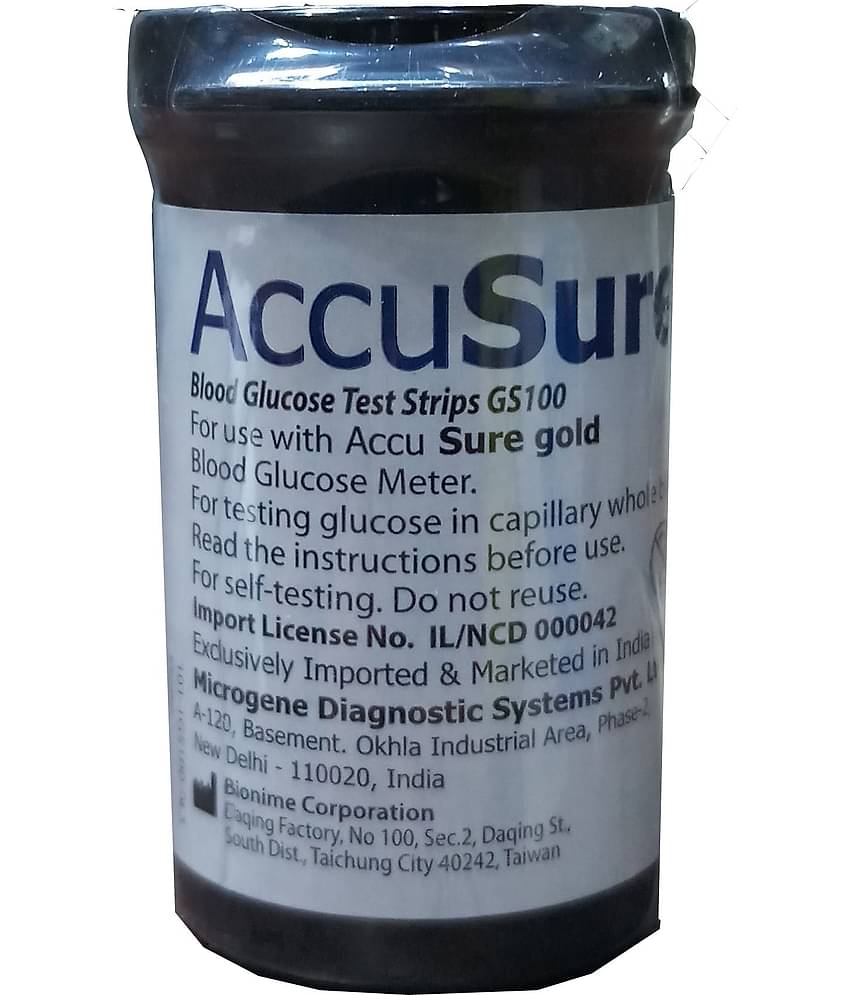 ACCUSURE Gold 25 Test Strips Pack Only(Pack of 1X50)