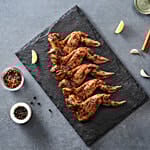 Fresho BBQ Pepper Exotic Whole Chicken Wings With Skin - Fresh & Juicy, Marinated, Ready To Cook, 500 g 6-8 pcs