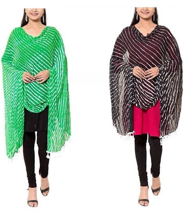 Apratim Multicoloured Chiffon Leheria Dupatta