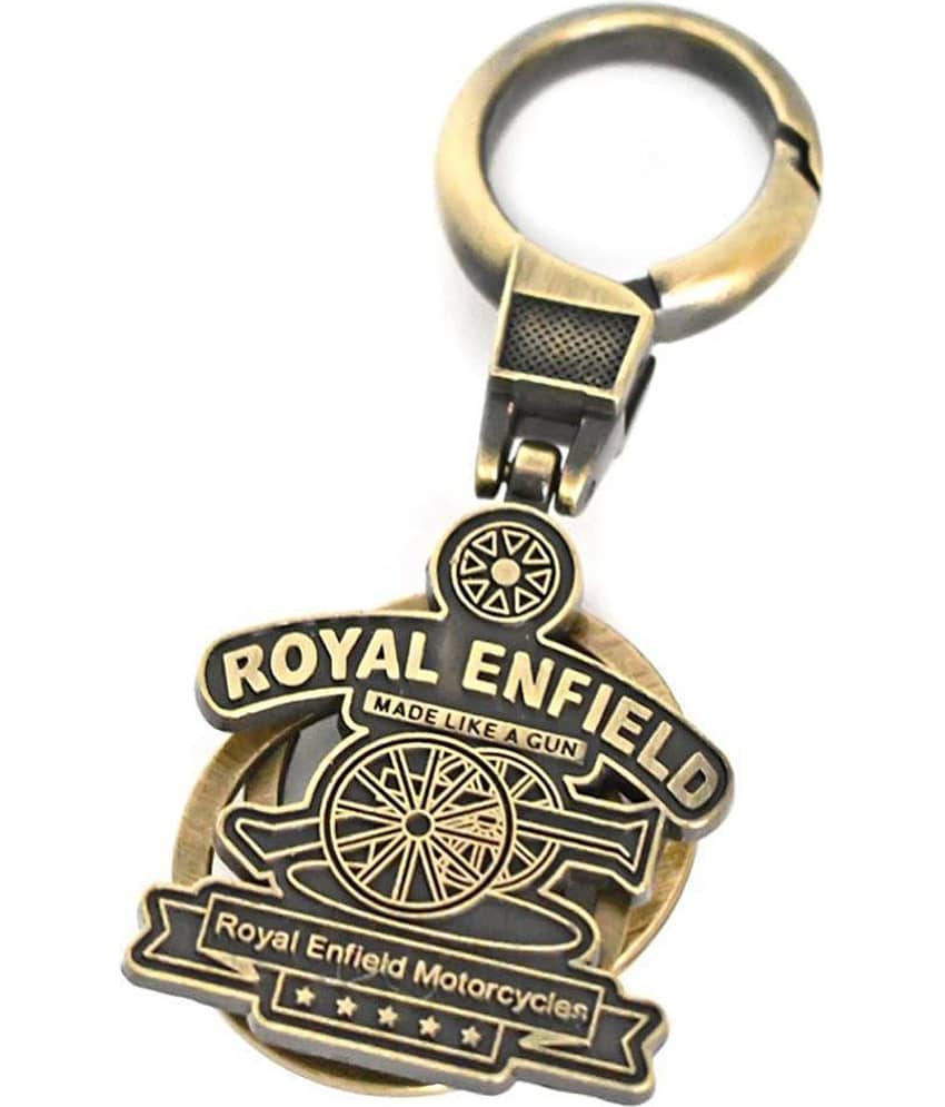 GRD Enterprises Premium Quality Brass Metal Royal Enfield Bullet Bike KeyChain & KeyRing