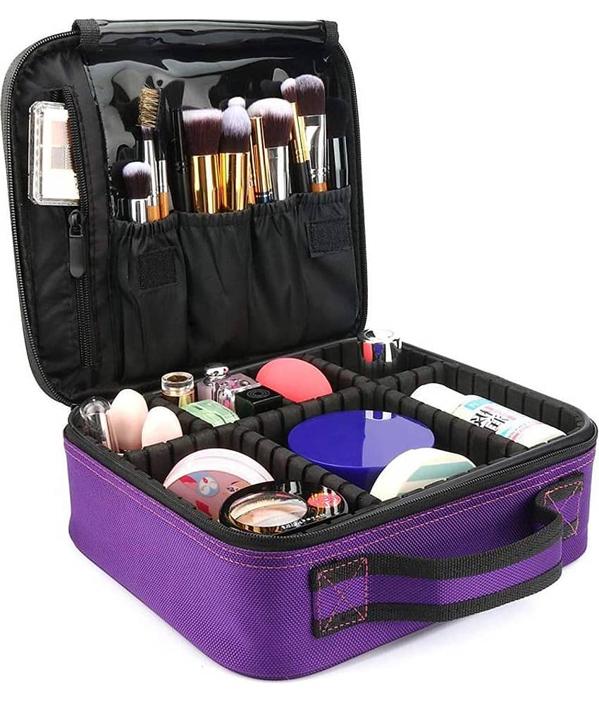 House Of Quirk Purple Makeup Cosmetic Storage Case (25x22x9cm)