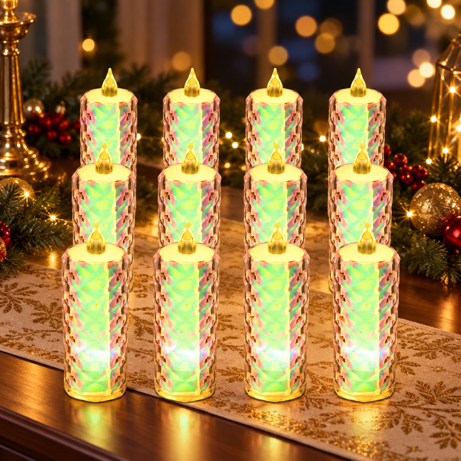 LED Tealight Candles – 12 Pack Flameless Diwali Lights | Indo Glow
