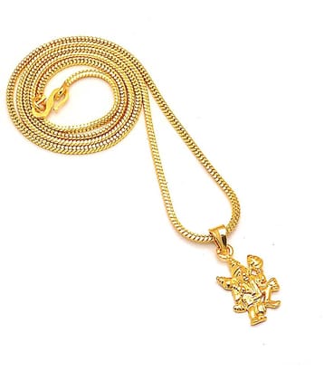 Jewar Mandi Lord Hanuman Ji  Golden Gold Plated Beautiful Pendant Jewelry for Men and Women 7615