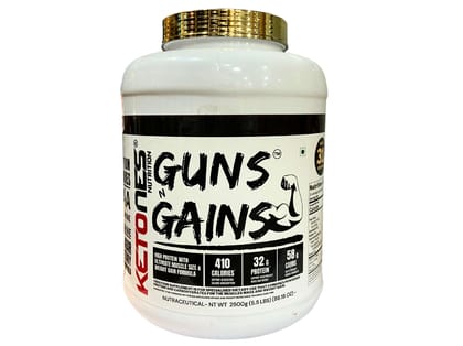 Ketones Nutrition Guns n Gains | 2.5 KG | Mass and Weight Gain Formula | Low Sugar | Chocolate Ketones Nutrition Guns n Gains | 2.5 KG | Mass and Weight Gain Formula | Low Sugar | Chocolate