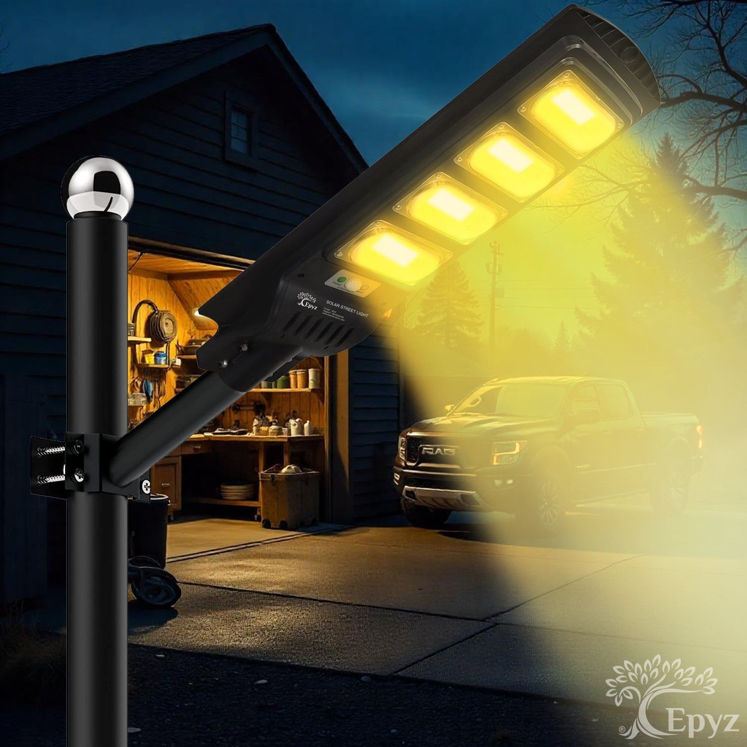 120 Watt Solar Street Warm Lights for Garden (Without Pole)-Without Pole