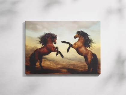 FURNISHUB The Horses of Prosperity Vastu: Symbolic Artwork | Wall Decor for Positive Energy and Abundance