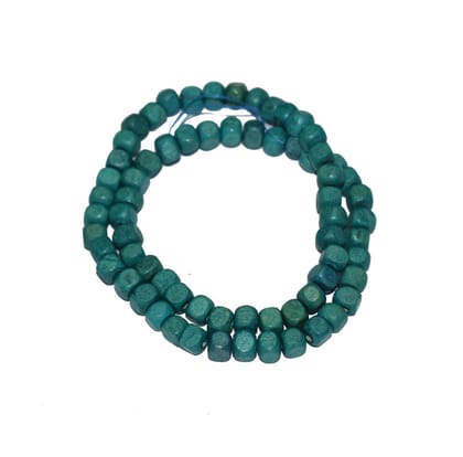 Painted Wooden Beads for Jewelry Making , BWWB-87-Per Packet of Approx 417 Pcs / 6X6 MM / Teal