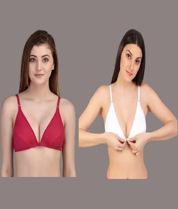 Zourt Pack of 2 Cotton Non Padded Women's Everyday Bra ( Multicolor )