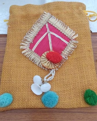 Jute Made Pouch holds 500g by Radha Wallab Production