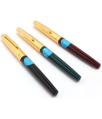 SRPC Hero Fountain Pen Iridium Nib Model 332 Gold Cap Pack Of 3