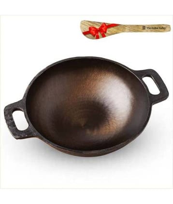 The Indus Valley - Kadai with Flip Cast Iron No Coating Pot Set 2500 ml ( Pack of 2 )